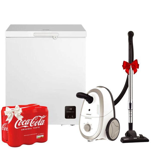 ЗАМРЗНУВАЧ GORENJE FH14EAW СО ПОДАРОК ПРАВОСМУКАЛКА COMPACTO И КОКА КОЛА