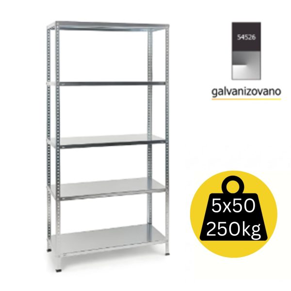МЕТАЛЕН РАФТ MAX 54526 170X75X30 5Х50КГ МЕТАЛ МЕТАЛ ГАЛВАНИЗИРАН